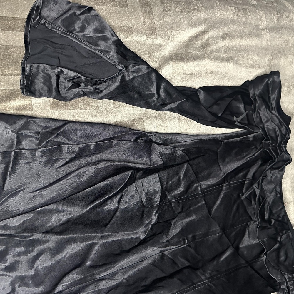 Meshki Black Satin Off-Shoulder Mini Dress - Picture 12 of 15